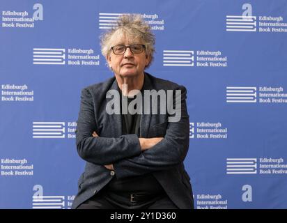Autor Schriftsteller Paul Muldoon beim Edinburgh International Book Festival, Schottland, Großbritannien Stockfoto