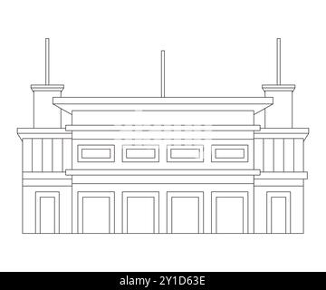 Hotel Yamato Surabaya Indonesien Ost-Java Lage altes Gebäude Touristenziel Ort Set Design Stock Vektor
