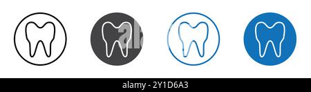 Zahnsymbol-Logo-Zeichen in dünner Linie, Set und Gruppenkollektion Stock Vektor