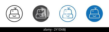 Kassierer-Icon-Logozeichen in dünner Linie und Gruppensammlung Stock Vektor