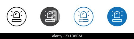 Notfalllicht-Symbol Logo-Zeichen in dünner Linie Umrissset und Gruppensammlung Stock Vektor