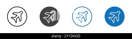 Flight Icon Logozeichen in dünner Linie, Set und Gruppenkollektion Stock Vektor