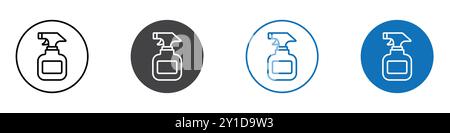 Spray Icon Logozeichen in dünner Linie und Gruppensammlung Stock Vektor