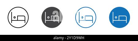 Sleep-Symbol-Logo-Zeichen in dünner Linie, Kontursatz und Gruppensammlung Stock Vektor