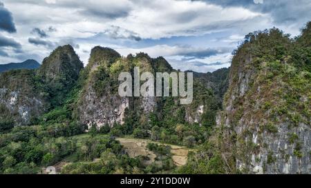 Leang Leang Geopark in Maros, Sulawesi, Indonesien, Asien Stockfoto