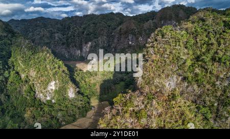 Leang Leang Geopark in Maros, Sulawesi, Indonesien, Asien Stockfoto