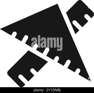 Glyphe oder solide Lineale, Schulausrüstung, Schulkonzept. Bearbeitbare Datei Stock Vektor