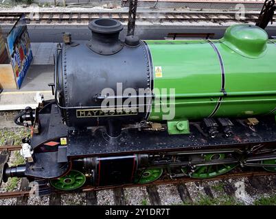 LNER Thompson Klasse B1 Nr. 61306 Mayflower am Bahnhof Kingswear nach Ankunft mit dem englischen Riviera Express. Stockfoto