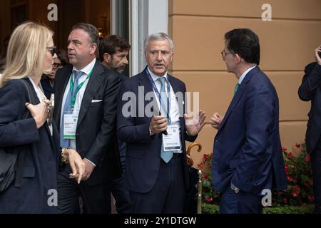 Como, Italien. September 2024. Nella foto Salvatore Pinto Presidente Axpo ItaliaComo - Italia - Cronaca - Economia - Politica Venerdì, 06 Settembre, 2024 (Foto di Marco Ottico/Lapresse) 50. Ausgabe des Ambrosetti-Jahresforums in Cernobbio 2024 - erster Tag Como, Italien - Nachrichten - Wirtschaft - politischer Freitag, 06 September 2024 (Foto von Marco Ottico/Lapresse) Credit: LaPresse/Alamy Live News Stockfoto