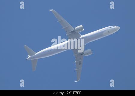 Chiangmai, Thailand - 23. Dezember 2023: B-18106 Airbus A321 von China Airline. Fahren Sie vom Flughafen Chiangmai nach taipei Taiwan. Stockfoto