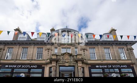 Lerwick, Schottland - 12. Juli 2024: Die Bank of Scotland ist ein Gebäude der Kategorie B im Vereinigten Königreich. Architekt John James Burnet, erbaut 190 Stockfoto