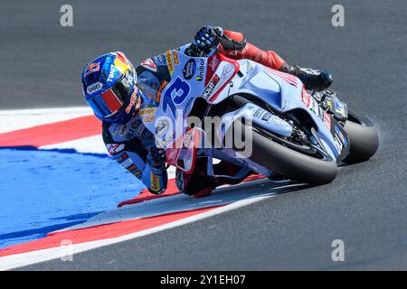 Misano Adriatico, Italien. September 2024. Alex MARQUEZ (SPA) - Gresini Racing MotoGP in Runde 4 während des Trainings der MotoGP Gran Premio Red Bull di San Marino 2024 in Misano Adriatico (Italien), 13. Runde der MotoGP Weltmeisterschaft 2024. Quelle: Riccardo Righetti/Alamy Live News Stockfoto