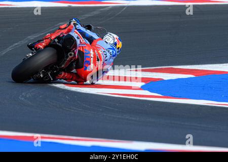 Misano Adriatico, Italien. September 2024. Alex MARQUEZ (SPA) - Gresini Racing MotoGP in Runde 4 während des Trainings der MotoGP Gran Premio Red Bull di San Marino 2024 in Misano Adriatico (Italien), 13. Runde der MotoGP Weltmeisterschaft 2024. Quelle: Riccardo Righetti/Alamy Live News Stockfoto