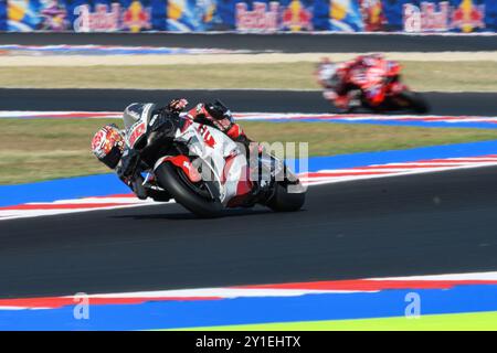 Misano Adriatico, Italien. September 2024. Takaaki NAKAGAMI (JPN) - IDEMITSU Honda LCR in Runde 3 während des Trainings der MotoGP Gran Premio Red Bull di San Marino 2024 in Misano Adriatico (Italien), 13. Runde der MotoGP Weltmeisterschaft 2024. Quelle: Riccardo Righetti/Alamy Live News Stockfoto