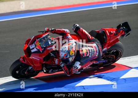 Misano Adriatico, Italien. September 2024. Pedro ACOSTA (SPA) - Red Bull GASGAS Tech3 in Runde 6 während des Trainings der MotoGP Gran Premio Red Bull di San Marino 2024 in Misano Adriatico (Italien), 13. Runde der MotoGP Weltmeisterschaft 2024. Quelle: Riccardo Righetti/Alamy Live News Stockfoto