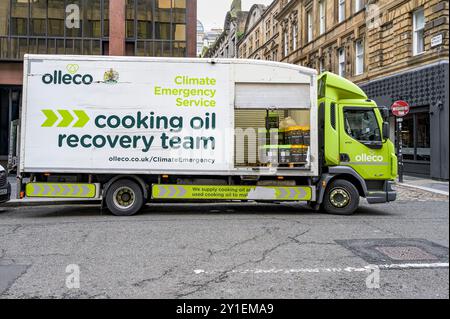 Olleco Cooking Oil Recovery Team Truck, West Nile Street, Glasgow, Schottland, Großbritannien, Europa Stockfoto