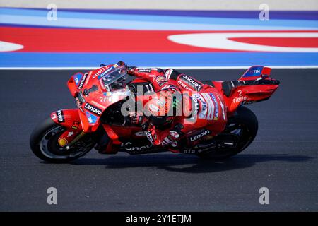 Foto Alessandro La Rocca/LaPresse06-09-2024, Sport-Motociclismo-Motomondiale 2024 Gran Premio Gran Premio Red Bull di San Marino e della Riviera di Rimini - Misano World Circuit Marco Simoncelli - nella Foto: Francesco Bagnaia -Ducati-Lenovo Foto Alessandro La Rocca/ Credit: LaPresse/Alamy Live News Stockfoto