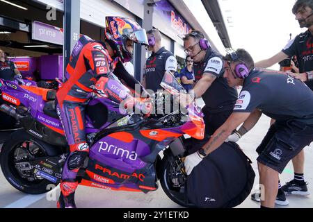 Foto Alessandro La Rocca/LaPresse06-09-2024, Sport-Motociclismo-Motomondiale 2024 Gran Premio Gran Premio Red Bull di San Marino e della Riviera di Rimini - Misano World Circuit Marco Simoncelli - nella Foto: Jorge Martin -Ducati-Pramac Foto Alessandro La Rocca/ Credit: LaPresse/Alamy Live News Stockfoto