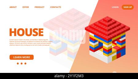 Webvorlage mit einem Haus. Vektorabbildung Stock Vektor