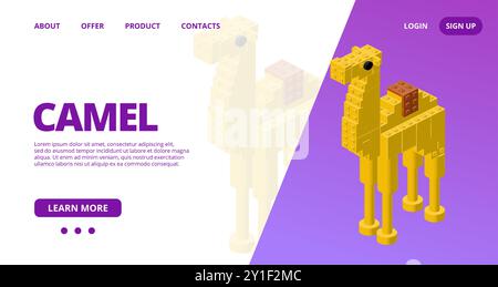 Webvorlage mit einem Kamel. Vektorabbildung Stock Vektor