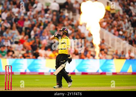 Birmingham, Großbritannien, 6. September 2024. Gloucestershire's Miles Hammond während des T20 Vitality Blast Matches zwischen Birmingham Bears und Gloucestershire. Quelle: Robbie Stephenson/Gloucestershire Cricket/Alamy Live News Stockfoto