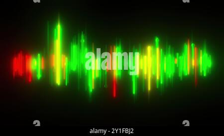Abstrakter Neon-Equalizer. Computergeneriertes 3D-Rendering Stockfoto
