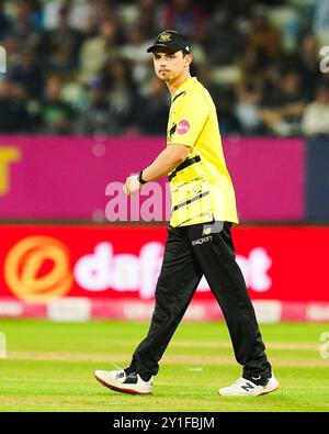 Birmingham, Großbritannien, 6. September 2024. Tom Price in Gloucestershire während des T20 Vitality Blast-Spiels zwischen Birmingham Bears und Gloucestershire. Quelle: Robbie Stephenson/Gloucestershire Cricket/Alamy Live News Stockfoto
