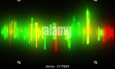 Abstrakter Neon-Equalizer. Computergeneriertes 3D-Rendering Stockfoto