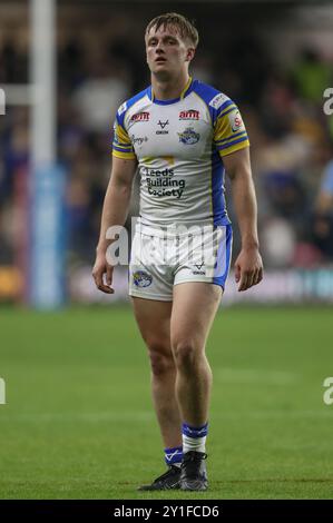 Leeds, Großbritannien. September 2024. Alfie Edgell von Leeds Rhinos während des Spiels der Betfred Super League Runde 25 Leeds Rhinos gegen Hull FC im Headingley Stadium, Leeds, Vereinigtes Königreich, 6. September 2024 (Foto: Alfie Cosgrove/News Images) in Leeds, Vereinigtes Königreich am 6. September 2024. (Foto: Alfie Cosgrove/News Images/SIPA USA) Credit: SIPA USA/Alamy Live News Stockfoto