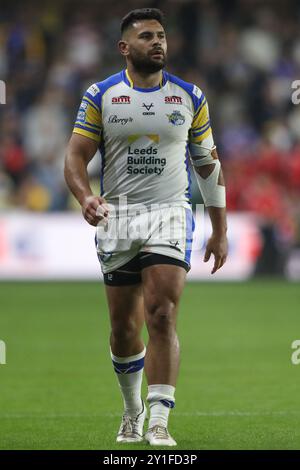 Leeds, Großbritannien. September 2024. Rhyse Martin von Leeds Rhinos während des Spiels Leeds Rhinos gegen Hull FC in der Betfred Super League am 6. September 2024 (Foto: Alfie Cosgrove/News Images) in Leeds, Großbritannien am 6. September 2024. (Foto: Alfie Cosgrove/News Images/SIPA USA) Credit: SIPA USA/Alamy Live News Stockfoto