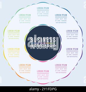 Infografik-Design von Circle Infografik für 10 Schritte, Objekte, Elemente oder Optionen Infografik-Geschäftsvorlage Stock Vektor