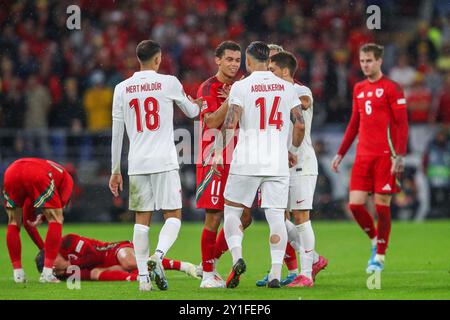 Cardiff, Großbritannien. September 2024. Während der UEFA Nations League - Liga B - Gruppe 4 - Wales gegen die Türkei im Cardiff City Stadium, Cardiff, Vereinigtes Königreich, 6. September 2024 (Foto: Gareth Evans/News Images) in Cardiff, Vereinigtes Königreich, am 6. September 2024. (Foto: Gareth Evans/News Images/SIPA USA) Credit: SIPA USA/Alamy Live News Stockfoto