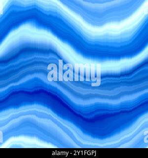 Wiederholbarer Alkoholtinte-Bluteffekt in blau-weißen Indigo-Farben. Moderner, im Sommer gestreifter Hintergrund mit nahtlosem Muster für trendige Strandbekleidung und Stockfoto