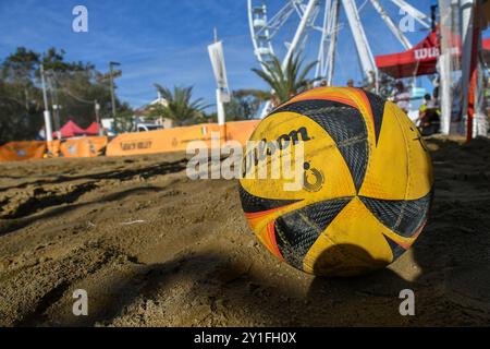 Fonzies Campionato Italiano Assoluti Femminili e Maschili 2024 - Tag 1 der letzten Etappe in Bellaria-Igea Marina (RI) während des Campionato Italiano Assoluto, Beach Volley Match in Bellaria-Igea Marina, Italien, 06. September 2024 Stockfoto