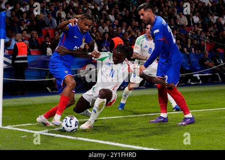 Parigi, Frankreich. September 2024. Moise Kean&#xa0;(Italien) während des Fußballspiels der UEFA Nations League 24-25 zwischen Frankreich und Italien (Gruppe B) im Parc des Princes, Paris, Frankreich - 6. September 2024. Sport - Fußball . (Foto: Fabio Ferrari/LaPresse) Credit: LaPresse/Alamy Live News Stockfoto