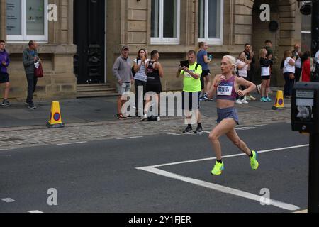 Der Great North Run 5k findet am Freitag auf Newcastle und Gateshead statt, an dem Bürgermeister Kim McGuinness teilnahm. Newcastle Upon Tyne, Großbritannien, 6. September 2024, Credit: DEW/Alamy Live News Stockfoto