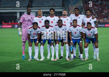 Kairo, Ägypten. September 2024. Ägypten. Kairo - 6. September 2024 - Foto der Kap-Verdischen Nationalmannschaft (L-R) Bruno Varela, Dailon Livramento, Kevin Pina, Roberto Lopes, Logan Costa, Ryan Mendes, Steven Moreira, Joao Paulo Fernandes, Willy Semedo, Patrick Andrade, Deroy Duarte während des Afrika-Cup-Qualifikationsspiels zwischen Ägypten und Kap Verde im Kairoer Stadion in Kairo, Ägypten.06.09.2024. Foto Mohammad Bayoumy für Fußball Bilder. Quelle: Sebo47/Alamy Live News Stockfoto