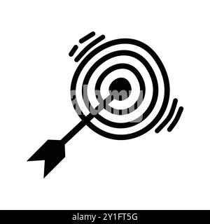 Pfeil und Bullseye-Symbol Doodle-Illustration Stock Vektor