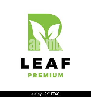 Anfangsbuchstabe R Blatt Symbol Vektor Logo Vorlage Illustration Design Stock Vektor
