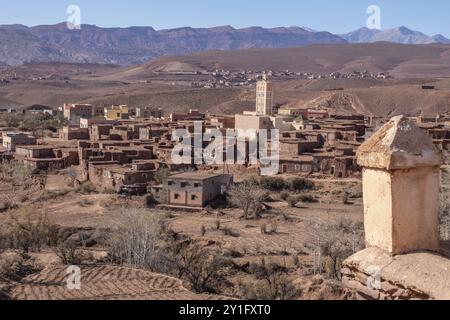 Eine alte Kasbah, die als Basis für nomadische Stämme diente, mit einem Gefühl von Robustheit und Abenteuer Stockfoto