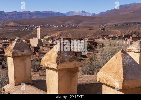 Eine alte Kasbah, die als Basis für nomadische Stämme diente, mit einem Gefühl von Robustheit und Abenteuer Stockfoto