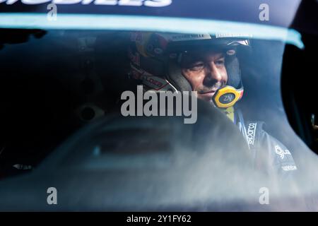 Morzine, Frankreich. September 2024. LOEB Sebastien, GODEY Laurène, Alpine A110 GT, Porträt während der Rallye Mont-Blanc Morzine 2024, 6. Runde des Championnat de France des Rallyes 2024, 6. Bis 9. September in Morzine, Frankreich - Foto Bastien Roux/DPPI Credit: DPPI Media/Alamy Live News Stockfoto