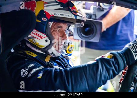 Morzine, Frankreich. September 2024. LOEB Sebastien, GODEY Laurène, Alpine A110 GT, Porträt während der Rallye Mont-Blanc Morzine 2024, 6. Runde des Championnat de France des Rallyes 2024, 6. Bis 9. September in Morzine, Frankreich - Foto Bastien Roux/DPPI Credit: DPPI Media/Alamy Live News Stockfoto