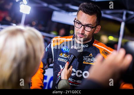 Morzine, Frankreich. September 2024. COSSON Anthony, HIRSE Kevin, Porsche 911 GT, Porträt während der Rallye Mont-Blanc Morzine 2024, 6. Runde des Championnat de France des Rallyes 2024, vom 6. Bis 9. September in Morzine, Frankreich - Foto Bastien Roux/DPPI Credit: DPPI Media/Alamy Live News Stockfoto