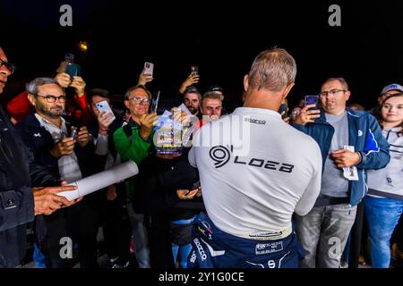 Morzine, Frankreich. September 2024. LOEB Sebastien, GODEY Laurène, Alpine A110 GT, Porträt während der Rallye Mont-Blanc Morzine 2024, 6. Runde des Championnat de France des Rallyes 2024, 6. Bis 9. September in Morzine, Frankreich - Foto Bastien Roux/DPPI Credit: DPPI Media/Alamy Live News Stockfoto