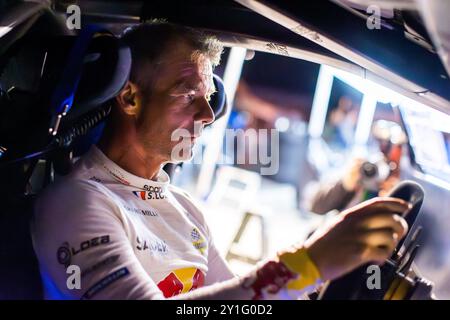 Morzine, Frankreich. September 2024. LOEB Sebastien, GODEY Laurène, Alpine A110 GT, Porträt während der Rallye Mont-Blanc Morzine 2024, 6. Runde des Championnat de France des Rallyes 2024, 6. Bis 9. September in Morzine, Frankreich - Foto Bastien Roux/DPPI Credit: DPPI Media/Alamy Live News Stockfoto