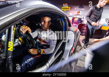 Morzine, Frankreich. September 2024. LOEB Sebastien, GODEY Laurène, Alpine A110 GT, Porträt während der Rallye Mont-Blanc Morzine 2024, 6. Runde des Championnat de France des Rallyes 2024, 6. Bis 9. September in Morzine, Frankreich - Foto Bastien Roux/DPPI Credit: DPPI Media/Alamy Live News Stockfoto