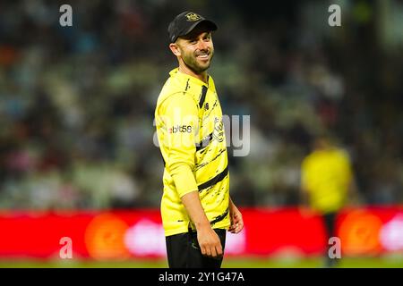 Birmingham, Großbritannien, 6. September 2024. Jack Taylor aus Gloucestershire während des T20 Vitality Blast-Spiels zwischen Birmingham Bears und Gloucestershire. Quelle: Robbie Stephenson/Gloucestershire Cricket/Alamy Live News Stockfoto