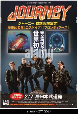 Japanisches Musik-Gig-Poster oder Faltblatt für eine Special Performance der Band Journey in Japan 2017 Stockfoto