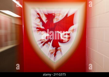 CARDIFF, GROSSBRITANNIEN. September 2024. Branding während des Gruppenspiels der UEFA Nations League 2025 zwischen Wales und der Türkei im Cardiff City Stadium, Cardiff am 6. September 2024. (Bild von John Smith/FAW) Credit: Football Association of Wales/Alamy Live News Stockfoto